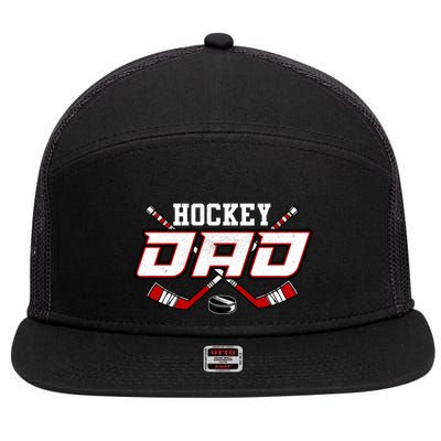 Papa FatherS Day Vintage Hockey Dad Gift 7 Panel Mesh Trucker Snapback Hat