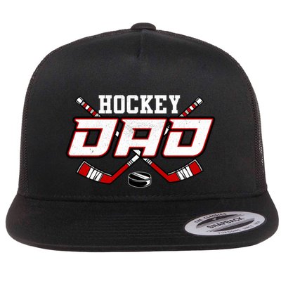 Papa FatherS Day Vintage Hockey Dad Gift Flatbill Hat
