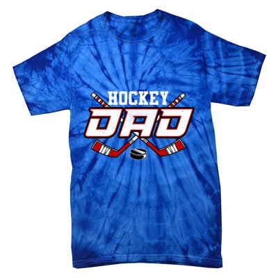 Papa FatherS Day Vintage Hockey Dad Gift Tie-Dye T-Shirt