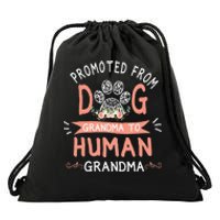 Promoted From Dog Grandma To Human Grandma Mother's Day Drawstring Bag