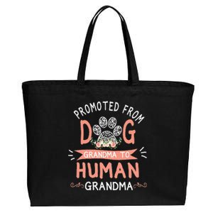 Promoted From Dog Grandma To Human Grandma Mother's Day Cotton Canvas Jumbo Tote