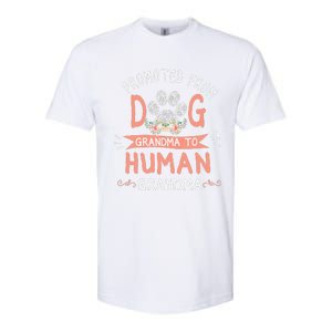 Promoted From Dog Grandma To Human Grandma Mother's Day Softstyle CVC T-Shirt