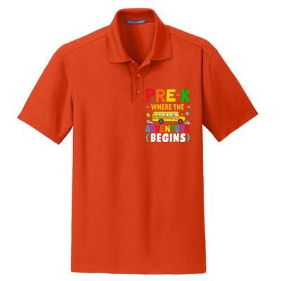 PreK First Day Of School Pre K Teacher Student Dry Zone Grid Polo