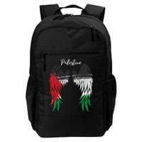 Palestine Flag Dad On Back Side Palestinian Angel Wings Daily Commute Backpack