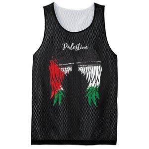 Palestine Flag Dad On Back Side Palestinian Angel Wings Mesh Reversible Basketball Jersey Tank