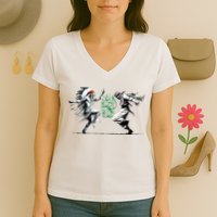 Palestine Freedom Dance Women's V-Neck T-Shirt