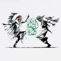 Palestine Freedom Dance Women's V-Neck T-Shirt