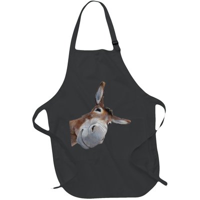 Peachbruh Funny Donkey Art Donkey Head Smile Eagerlys Gift Full-Length Apron With Pockets