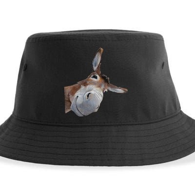 Peachbruh Funny Donkey Art Donkey Head Smile Eagerlys Gift Sustainable Bucket Hat