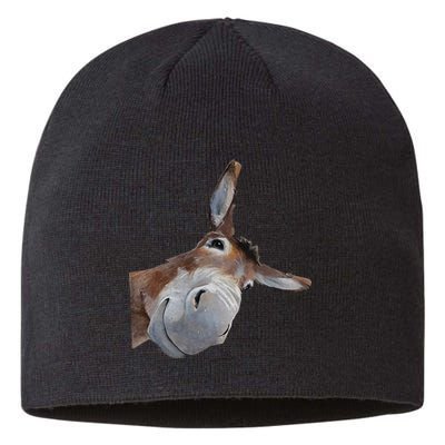 Peachbruh Funny Donkey Art Donkey Head Smile Eagerlys Gift Sustainable Beanie