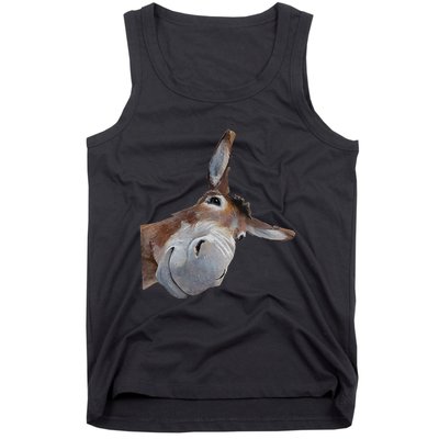 Peachbruh Funny Donkey Art Donkey Head Smile Eagerlys Gift Tank Top