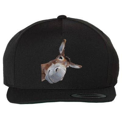 Peachbruh Funny Donkey Art Donkey Head Smile Eagerlys Gift Wool Snapback Cap