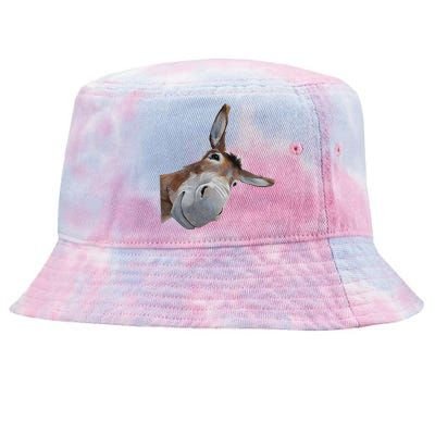 Peachbruh Funny Donkey Art Donkey Head Smile Eagerlys Gift Tie-Dyed Bucket Hat