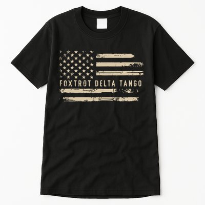 Protest Foxtrot Delta Tango US Flag Resist Women Tall T-Shirt