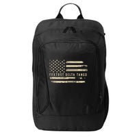 Protest Foxtrot Delta Tango US Flag Resist Women City Backpack
