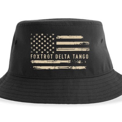 Protest Foxtrot Delta Tango US Flag Resist Women Sustainable Bucket Hat