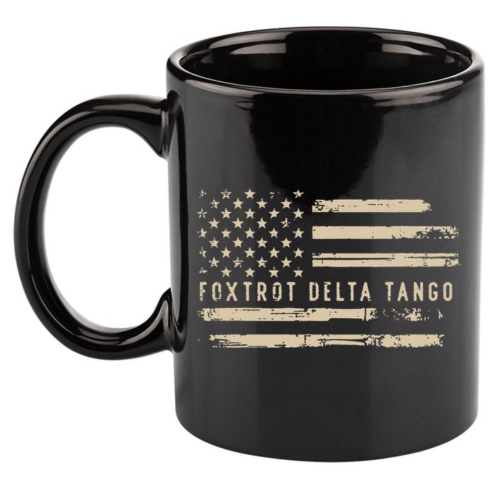 Protest Foxtrot Delta Tango US Flag Resist Women 11oz C Handle Ceramic Mug