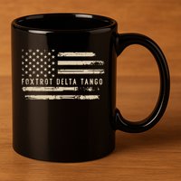 Protest Foxtrot Delta Tango US Flag Resist Women 11oz C Handle Ceramic Mug