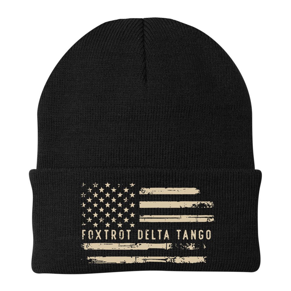 Protest Foxtrot Delta Tango US Flag Resist Women Beanie