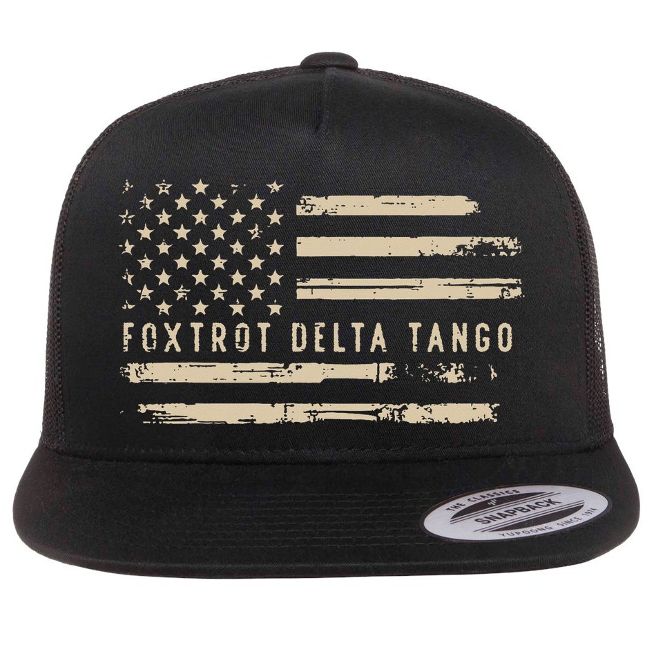 Protest Foxtrot Delta Tango US Flag Resist Women Flat Bill Trucker Hat