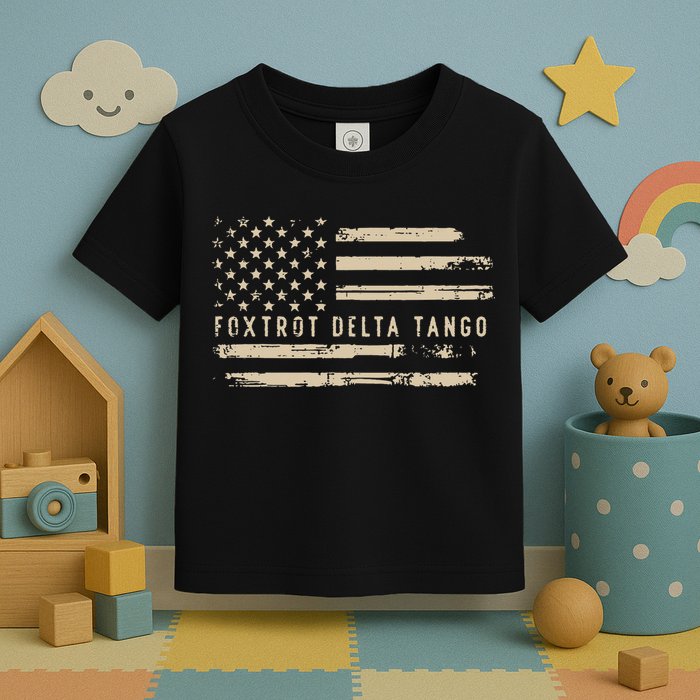 Protest Foxtrot Delta Tango US Flag Resist Women Toddler T-Shirt