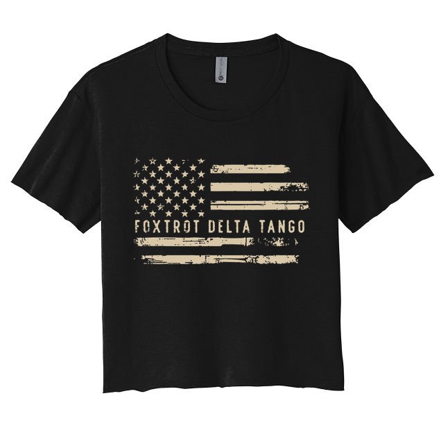 Protest Foxtrot Delta Tango US Flag Resist Women Crop Top