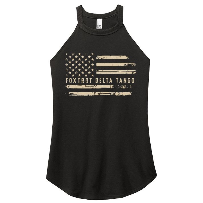 Protest Foxtrot Delta Tango US Flag Resist Women Women's Perfect Tri Rocker Tank