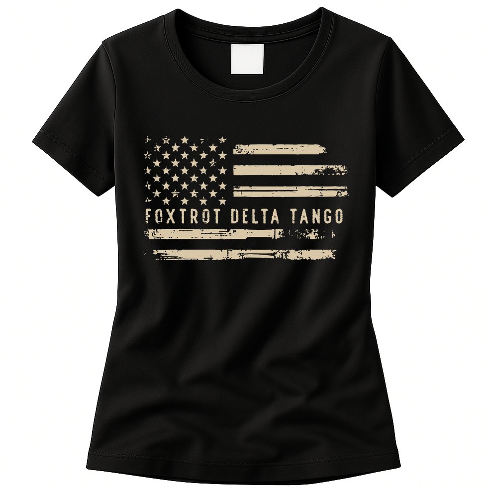 Protest Foxtrot Delta Tango US Flag Resist Women Womens T-Shirt