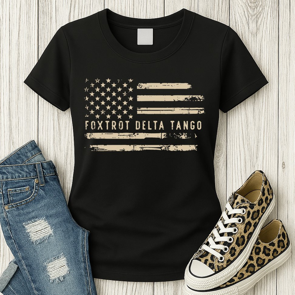 Protest Foxtrot Delta Tango US Flag Resist Women Womens T-Shirt