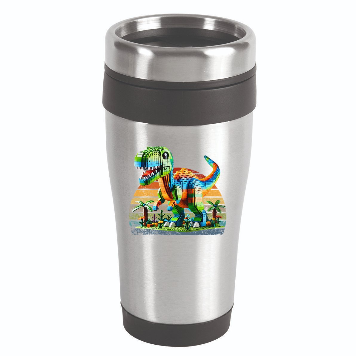 Play! Featuring Dinosaurs Bricks New 16oz Travel Tumbler
