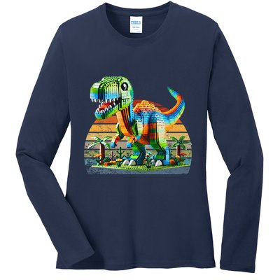 Play! Featuring Dinosaurs Bricks New Ladies Long Sleeve Shirt