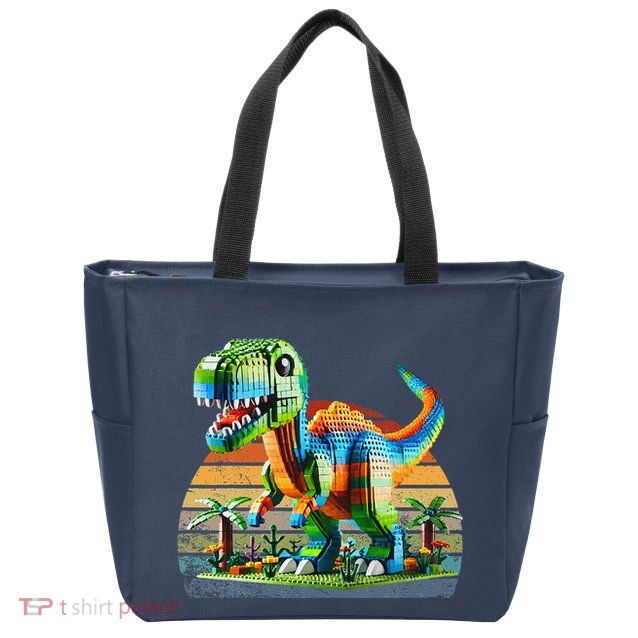 Play! Featuring Dinosaurs Bricks New Zip Tote Bag