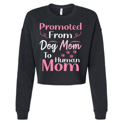 Promoted From Dog Mom To Human Mom MotherS Day Cropped Pullover Crew