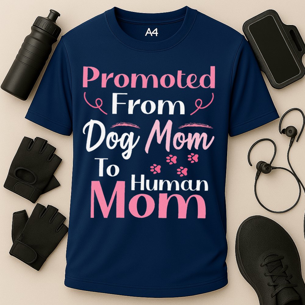 Promoted From Dog Mom To Human Mom MotherS Day Cooling Performance Crew T-Shirt