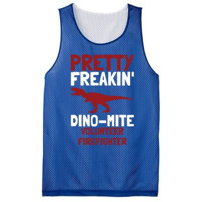 Pretty Freakin Dinomite Volunteer Firefighter Funny Gift Mesh Reversible Basketball Jersey Tank