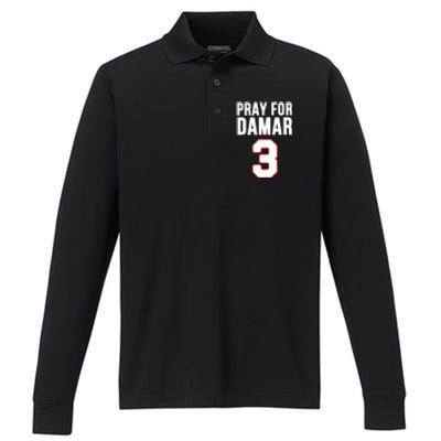 Pray For Damar Performance Long Sleeve Polo