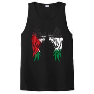 Palestine Flag Dad On Back Side Palestinian Angel Wings PosiCharge Competitor Tank