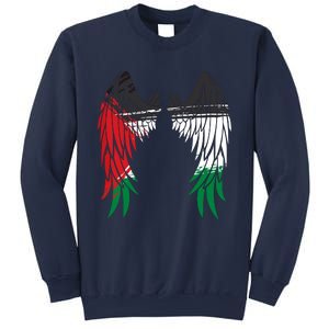 Palestine Flag Dad On Back Side Palestinian Angel Wings Sweatshirt