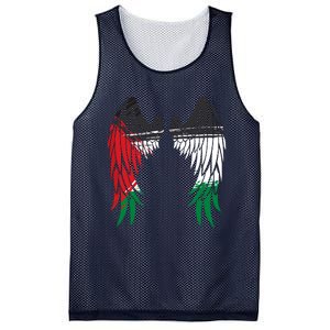 Palestine Flag Dad On Back Side Palestinian Angel Wings Mesh Reversible Basketball Jersey Tank