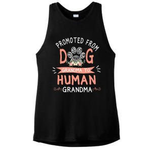 Promoted From Dog Grandma To Human Grandma Mothers Day Ladies PosiCharge Tri-Blend Wicking Tank