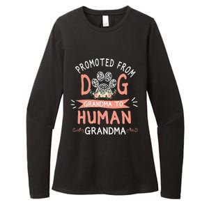 Promoted From Dog Grandma To Human Grandma Mothers Day Womens CVC Long Sleeve Shirt