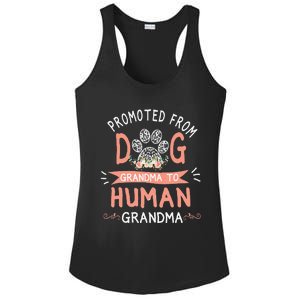 Promoted From Dog Grandma To Human Grandma Mothers Day Ladies PosiCharge Competitor Racerback Tank