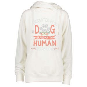 Promoted From Dog Grandma To Human Grandma Mothers Day Womens Funnel Neck Pullover Hood