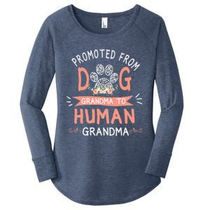 Promoted From Dog Grandma To Human Grandma Mothers Day Women's Perfect Tri Tunic Long Sleeve Shirt