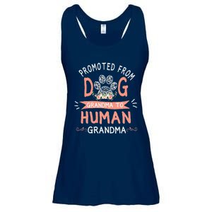 Promoted From Dog Grandma To Human Grandma Mothers Day Ladies Essential Flowy Tank