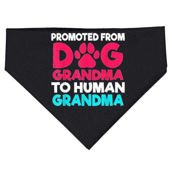 Promoted From Dog Grandma To Human Grandma Family Mother USA-Made Doggie Bandana