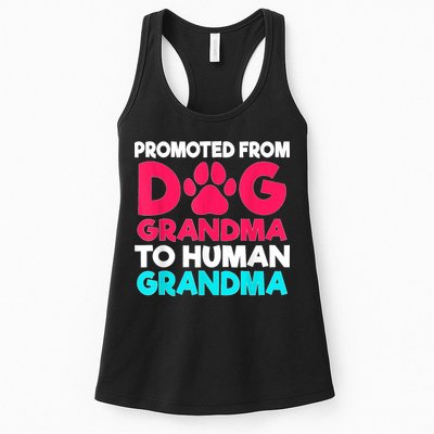 Promoted From Dog Grandma To Human Grandma Family Mother Womens Tank Top