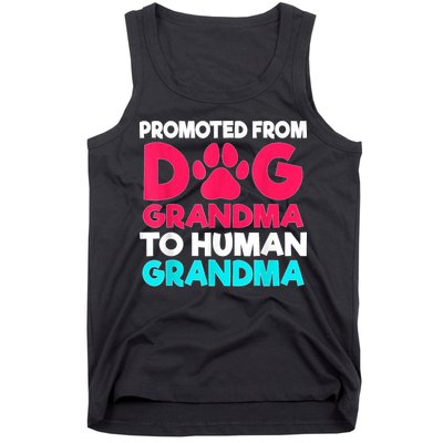 Promoted From Dog Grandma To Human Grandma Family Mother Tank Top