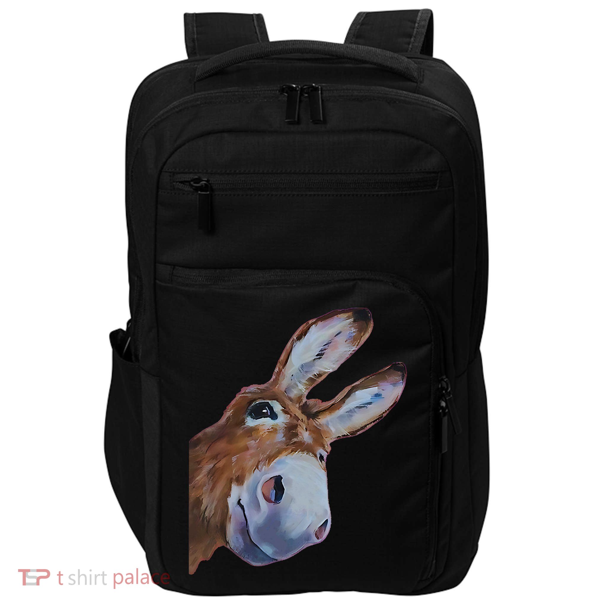 Peachbruh Funny Donkey Art Donkey Head Smile Eagerly Donkey Impact Tech Backpack