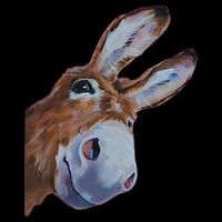 Peachbruh Funny Donkey Art Donkey Head Smile Eagerly Donkey Drawstring Bag